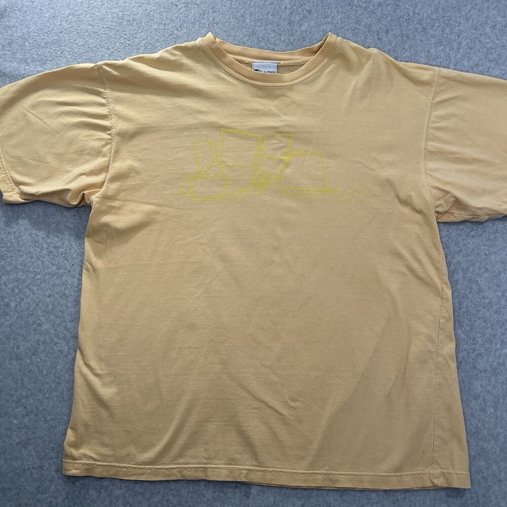 Vintage LA Phil Walt Disney Concert Hall Shirt tan yellow Size XL